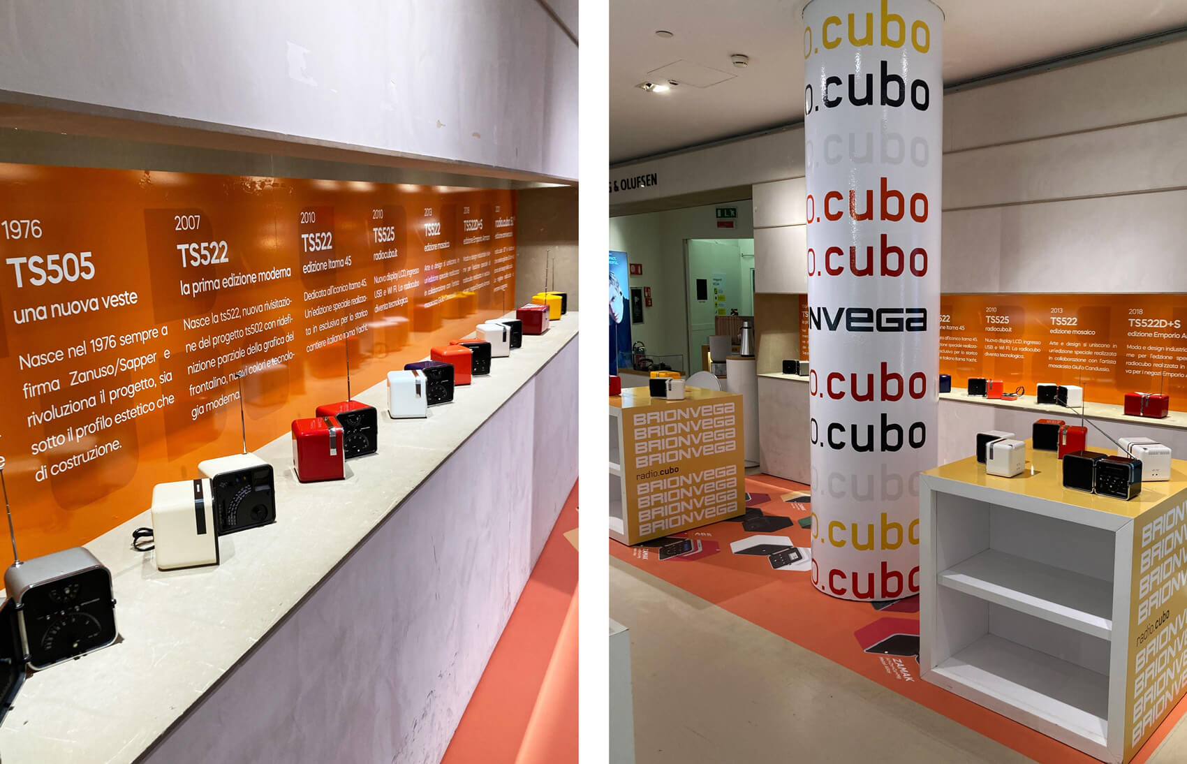 El diseño y la historia de radio.cubo en una exposición exclusiva en La Rinascente de Milán