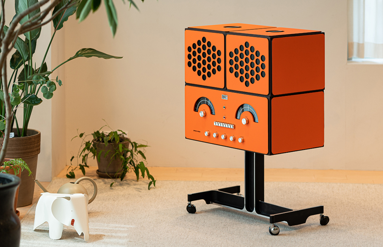 Radiofonografo rr226 fo-st Orange Brionvega with adjustable speakers